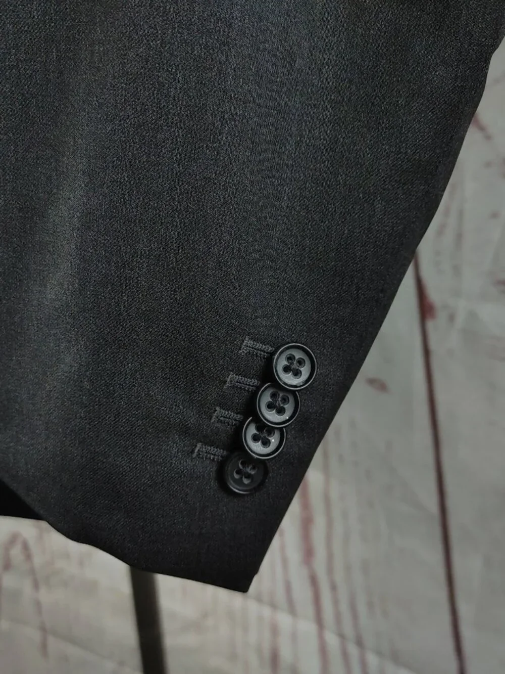 Banana Republic Modern 42S Wool 3 Button Charcoal Gray 2pc Suit 34x36 Flat Front